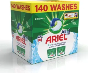 Ariel All in One Pods, 140 Wash Capsules, Laundry Detergent with cool clean technology