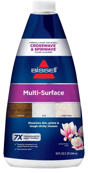 Bissell 1789 Multi-Surface Floor Cleaning Formula, 32 oz, Bottle, Liquid, Characteristic, Clear/White :EA: QUANTITY: 1