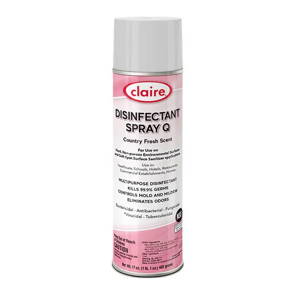 Claire® Country Fresh Scent Multi-Purpose Disinfectant Spray Q (17 oz Aerosol Cans) - Case of 12