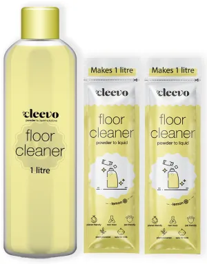 Cleevo Natural Disinfectant Floor Cleaner 2 Litres, Bottle Pack, Zesty Lemon Fragrance, 100% Eco-Friendly Tile Cleaner