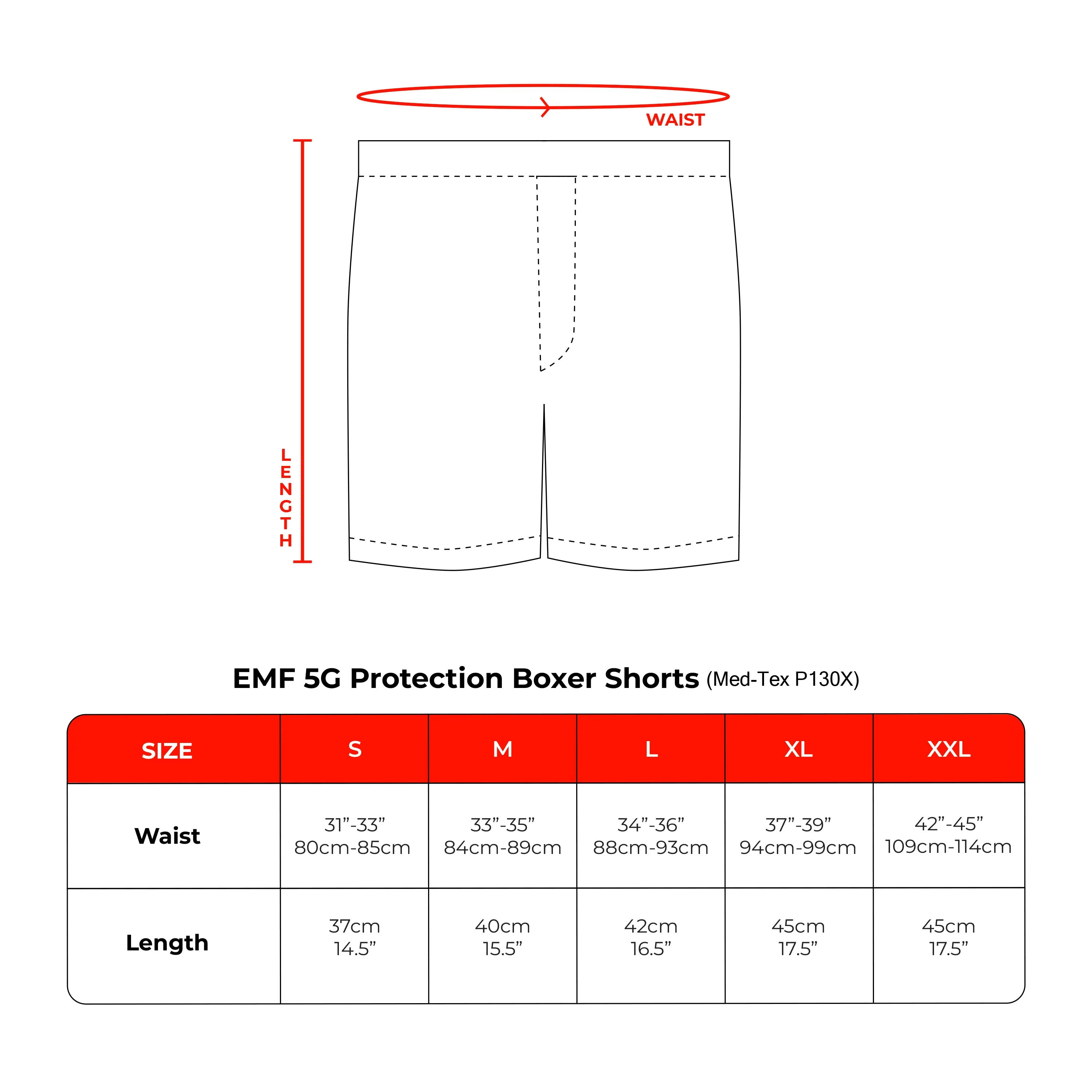 EMF 5G Protection Boxer Shorts - Med-Tex P130X