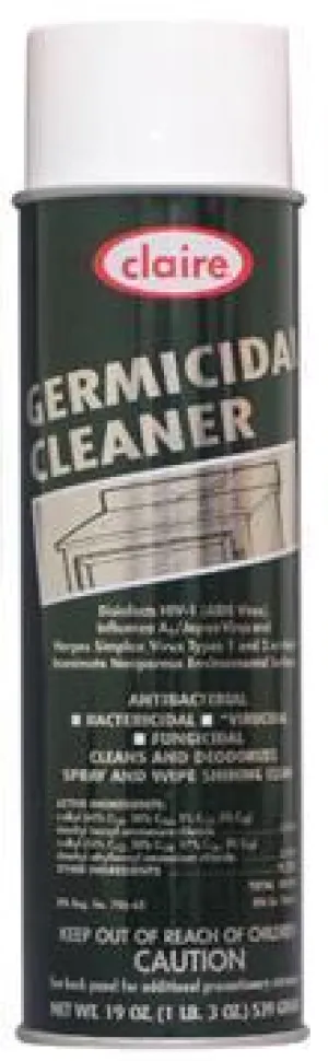 Germicidal Cleaner Disinfectant and Deododrizer Spray, 20 oz Can, Kosher NSF, Claire , Pack of 6 - 873