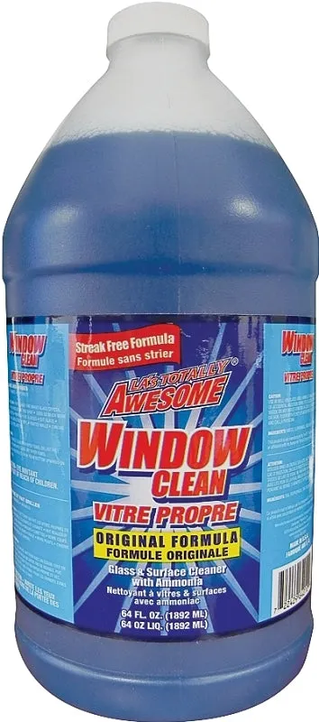 LA's TOTALLY AWESOME 240 Glass Cleaner Refill, 64 oz, Liquid, Ammonia, Blue