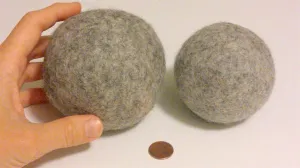 SET of 6 XL Mega Natural Gray Wool Dryer Balls for Softening Laundry