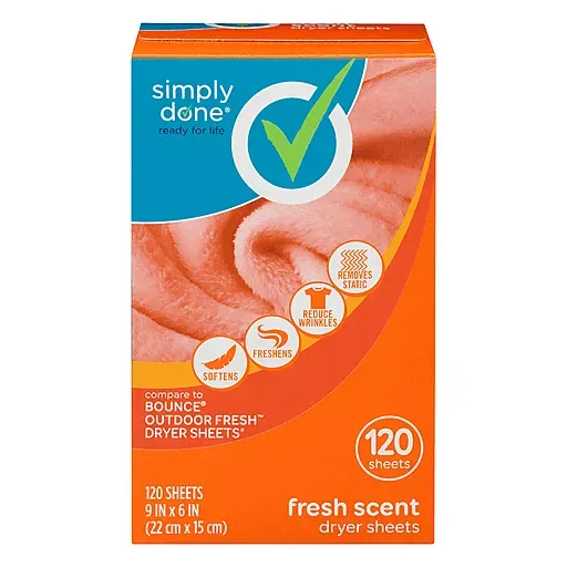 Simply Done Fresh Scent Dryer Sheets 120ct