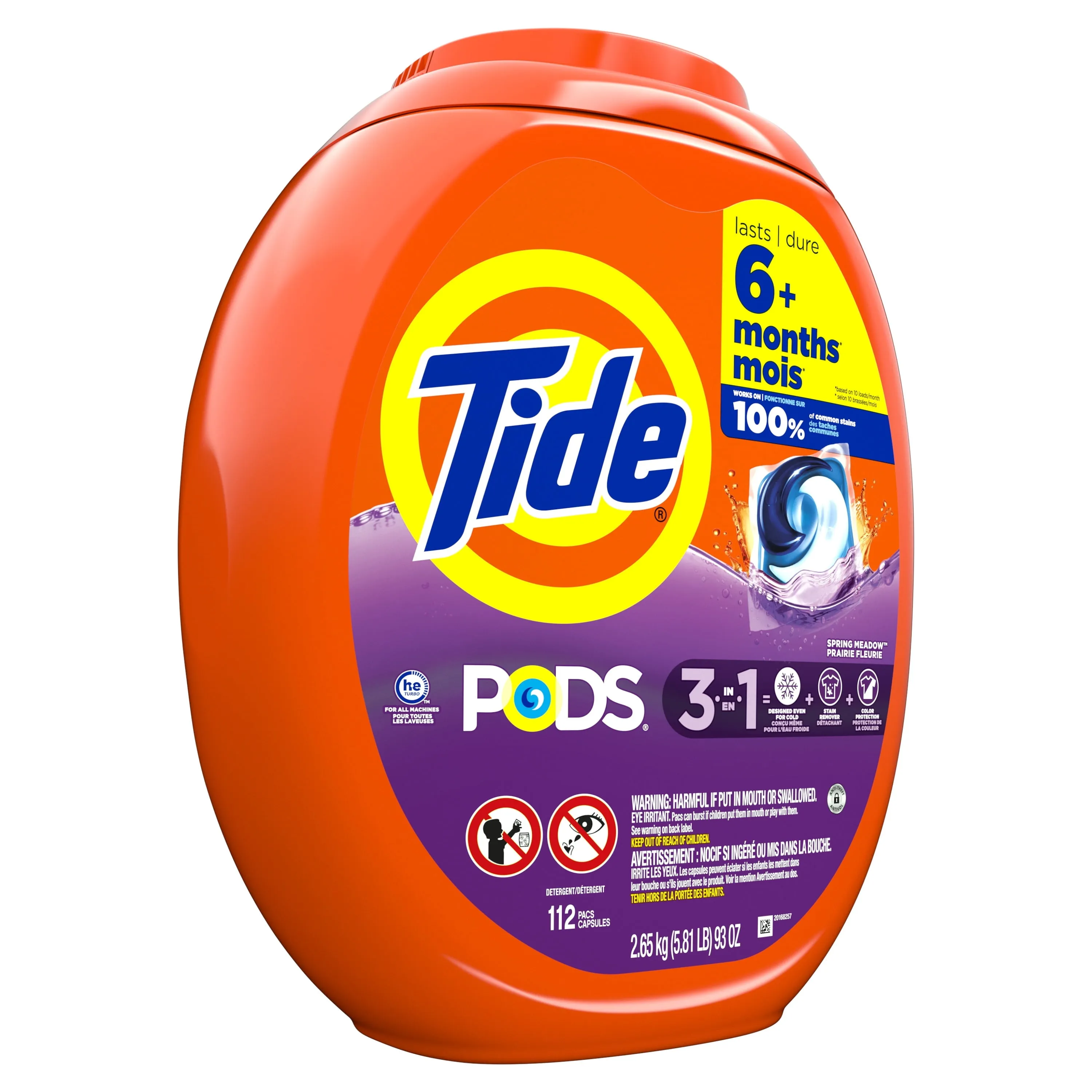 Tide Pods Laundry Detergents Soap Packs, Spring Meadow, 112 Ct