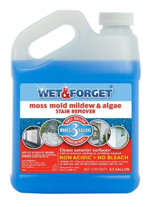 Wet & Forget 800003 Stain Remover, 0.5 gal, Liquid, Slight Almond, Blue :EA: QUANTITY: 6